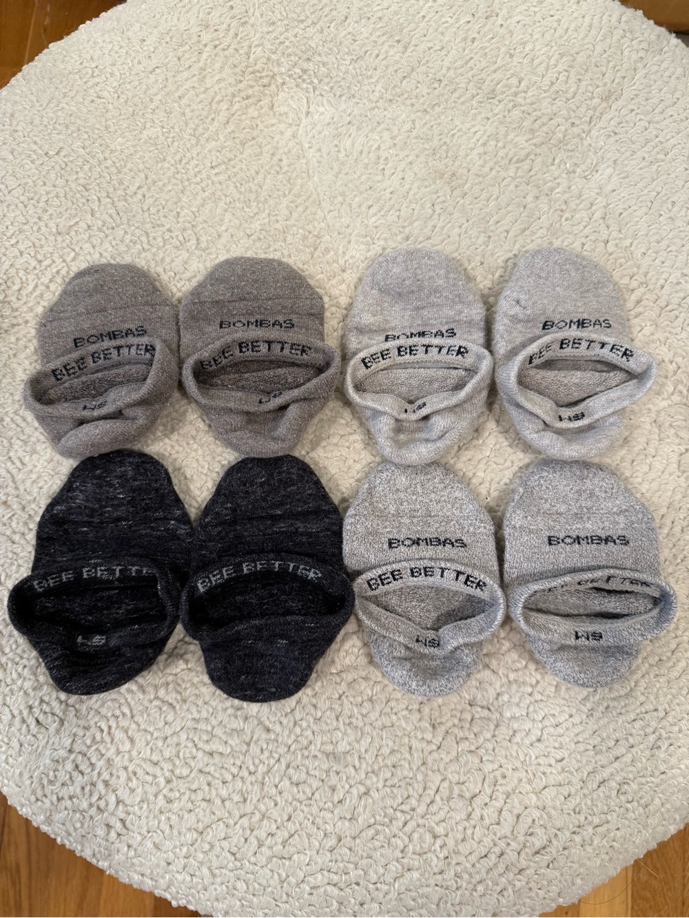Bombas No-Show 4-Pack Socks Multi-Pack in Charcoal Gray Size Small